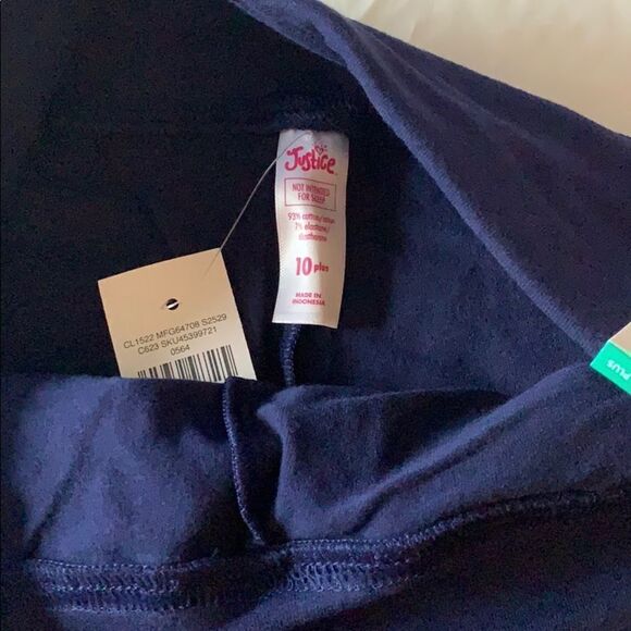 Justice Navy Blue Full Length Leggings. Sz 10Plus - Picture 5 of 5